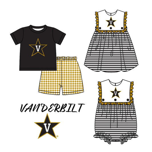 Sibling Boys Baby Girls V Team Dresses Rompers Sets preorder(moq 3)