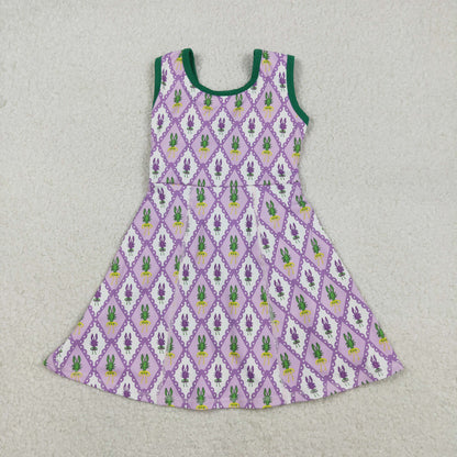 GSD2869 Baby Girls Mardigras Crayfishes Checked Yoga Active Shorts Knee Length Dress C11.29