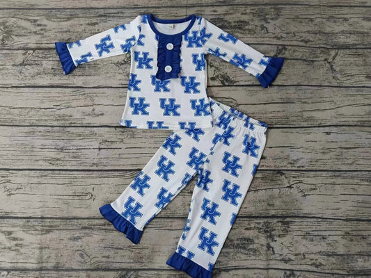 Baby Girls Team UK Top Ruffle Pants Pajamas Clothes Sets order preorder (moq 3)