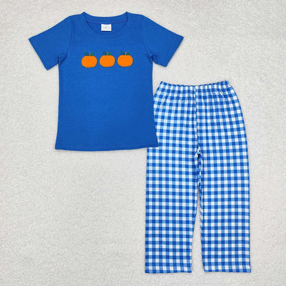 Sibling Baby Boys Dogs Pumpkin Tops Pants Outfits Clothes Sets 6.26