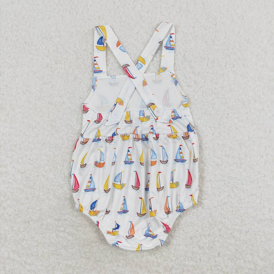 SR1061 Sailboat white vest onesie