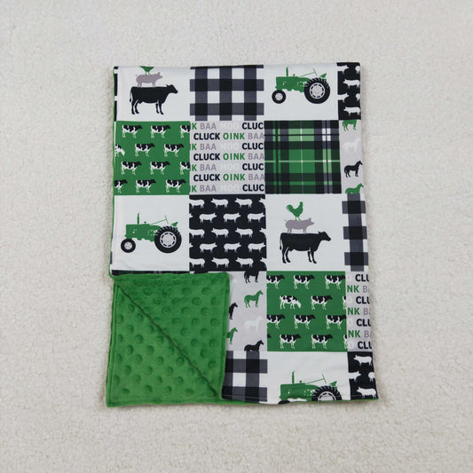 BL0056 Baby Kids Green Farm Western blanket C10.13