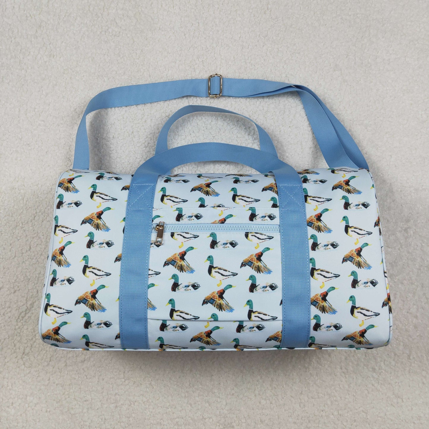 BA0275 Baby Girls Adult Blue Ducks Duffle Gym Handbag