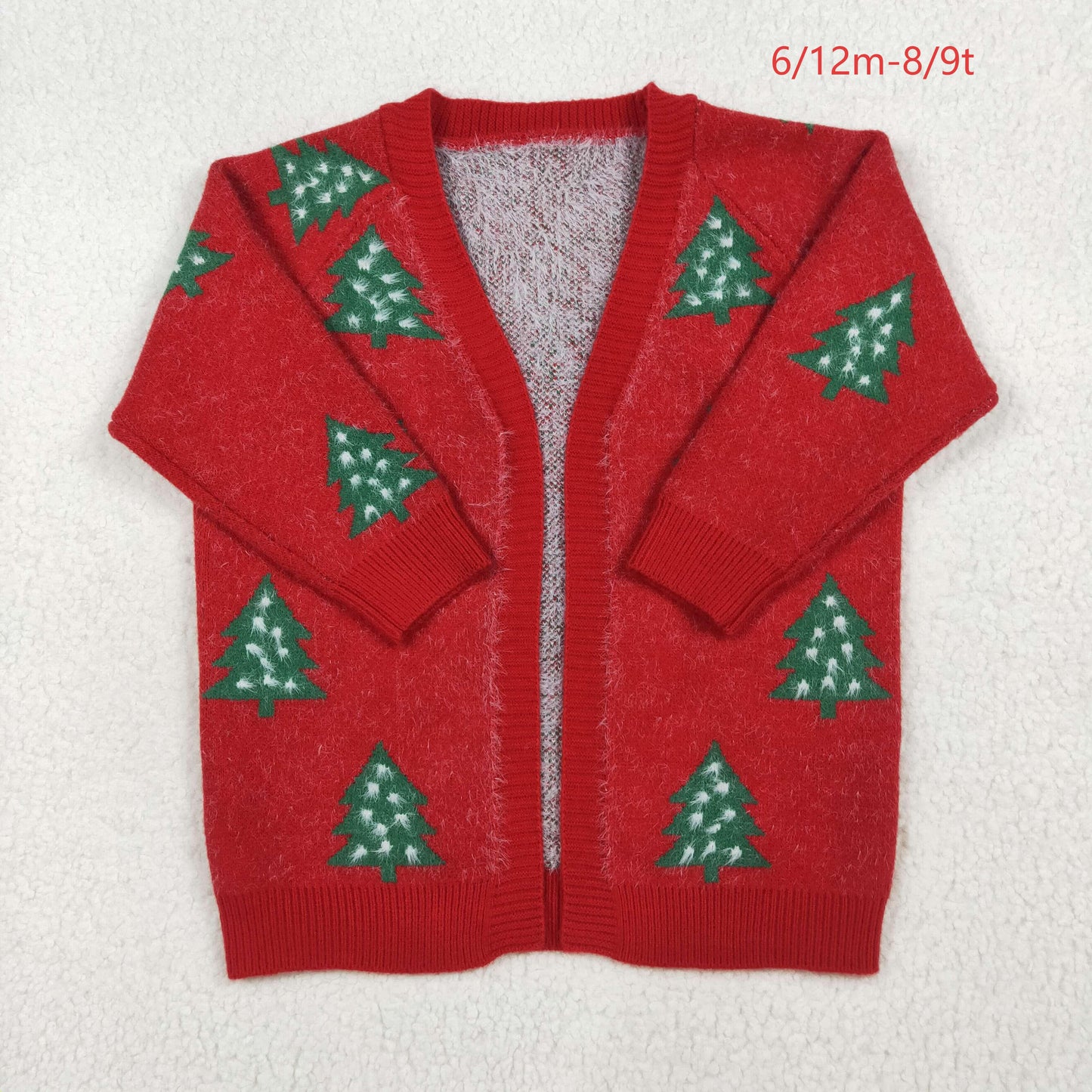 GT1114 Baby Girls Red Christmas Tree Long Sleeve Sweater 7.10