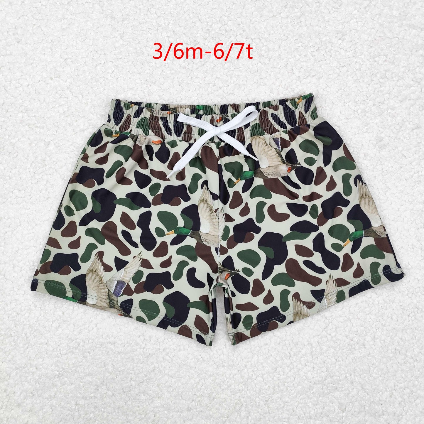 S0469 Baby Boys Green Duck Camouflage Trunks Bottoms Swimsuits