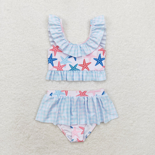 S0240 Starfish checkered lace swimsuit