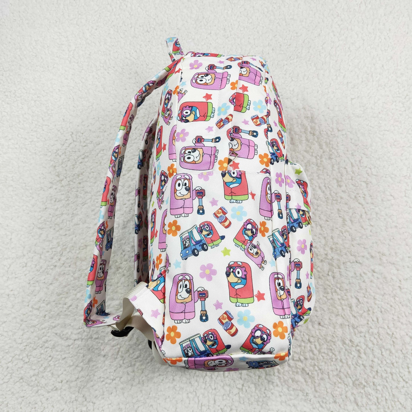 BA0186 Cartoon dog flower star beige backpack