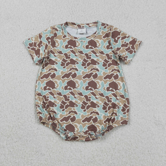 SR3449 Baby Boys Short Sleeve Southern Khaki Camo Romper C12.8