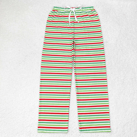 P0502 Adult Christmas red and green striped pants