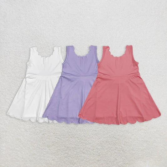 Sibling Baby Girls Sleeveless Activity Wear Yoga Ruffle Knee Length Dresses 5.24