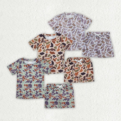 Sibling 3 Colors Baby Boys Camouflage Hunting Shirt Shorts Outfits Sets 4.29