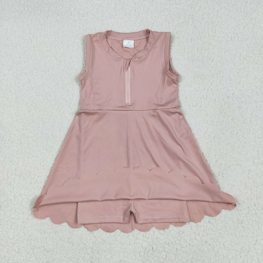 GSD2086 Baby Girls Light Pink Yoga Zip Active Wear Skort Knee Length Dress 5.7