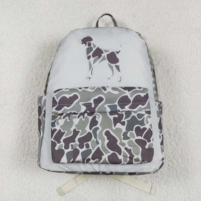 BA0268 Baby Kids Boys Camo Dog Hunting Backpack Zip Back Bag 4.22