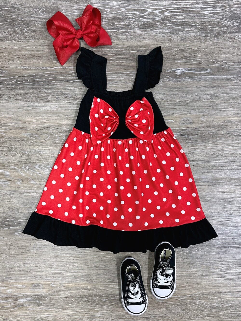 GSD0344 Baby Girls Black Bow Summer Knee Length Dres