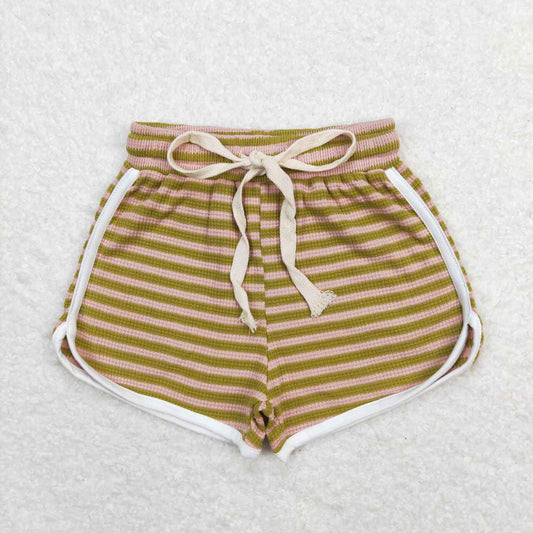 SS0321 Pink-green striped shorts