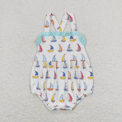 SR1061 Sailboat white vest onesie