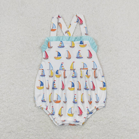 SR1061 Sailboat white vest onesie