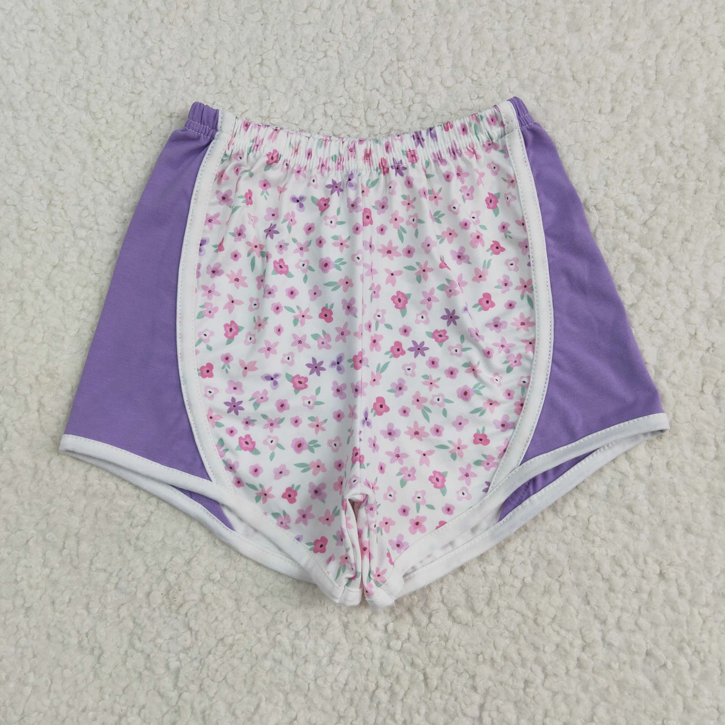 SS0524 Baby Girls Lavender Floral Strawberry Shorts Bottoms 5.12