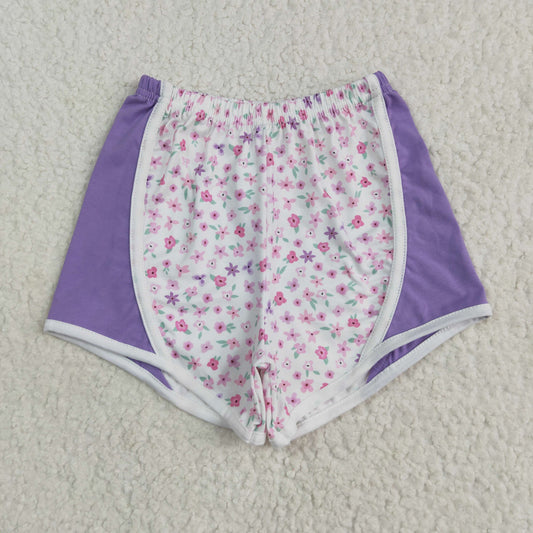 SS0524 Baby Girls Lavender Floral Strawberry Shorts Bottoms 5.12