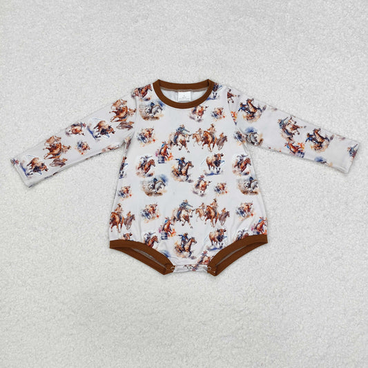 LR1866 Baby Infant Boys Western Horse Rodeo Romper