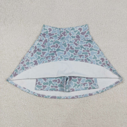 GLK0132 Adult Women Western Green Camo Yoga Skorts C9.23