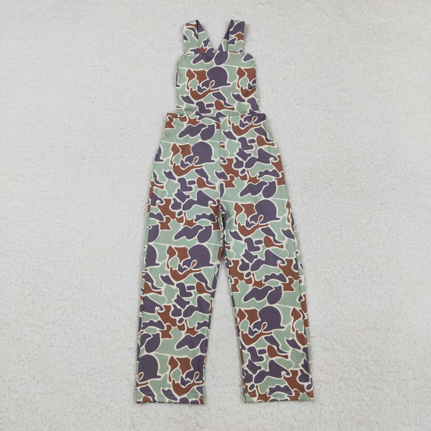 SR2006 Baby Boys Green Camo Straps Jumpsuit