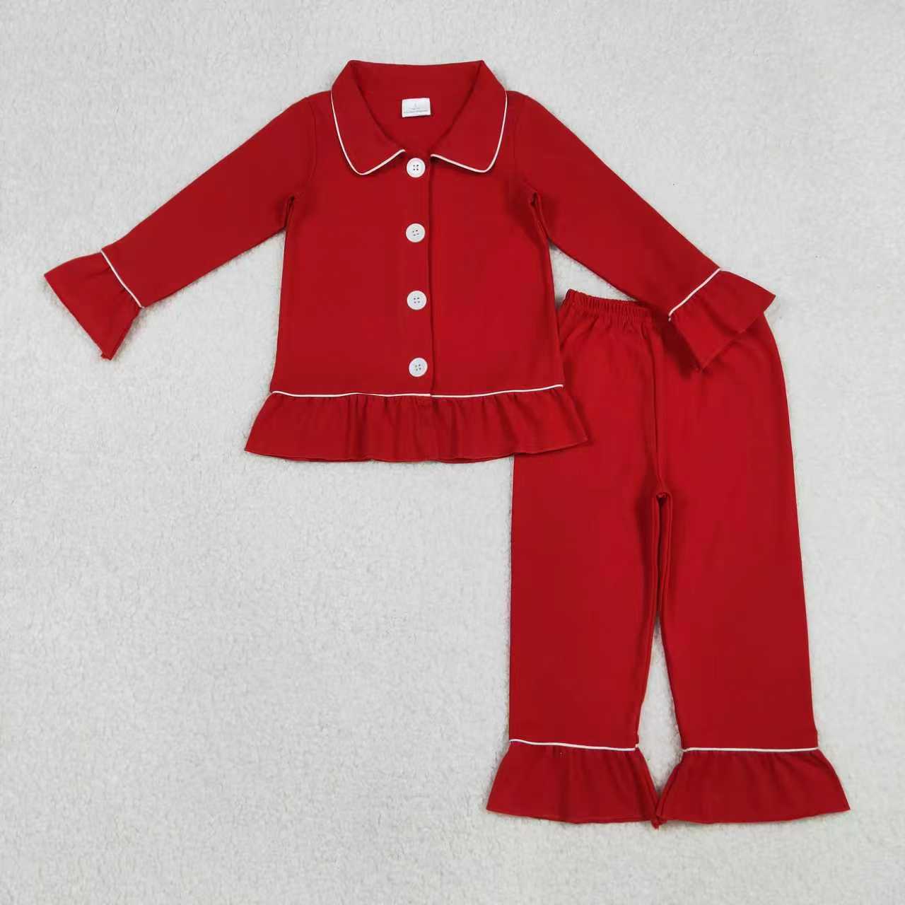 Sibling Baby Boys Girls Red Color Cotton Christmas Pajamas Pants Clothes Sets C10.14