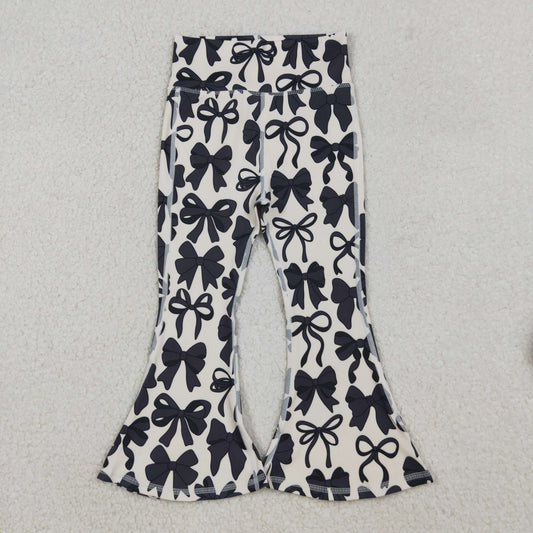 P0775 Baby Girls Black Bows Bell Bottom Yoga Pants C9.23