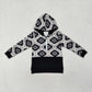 BT0907 Baby Boys Black Aztec Fall Hooded Pullovers Tops