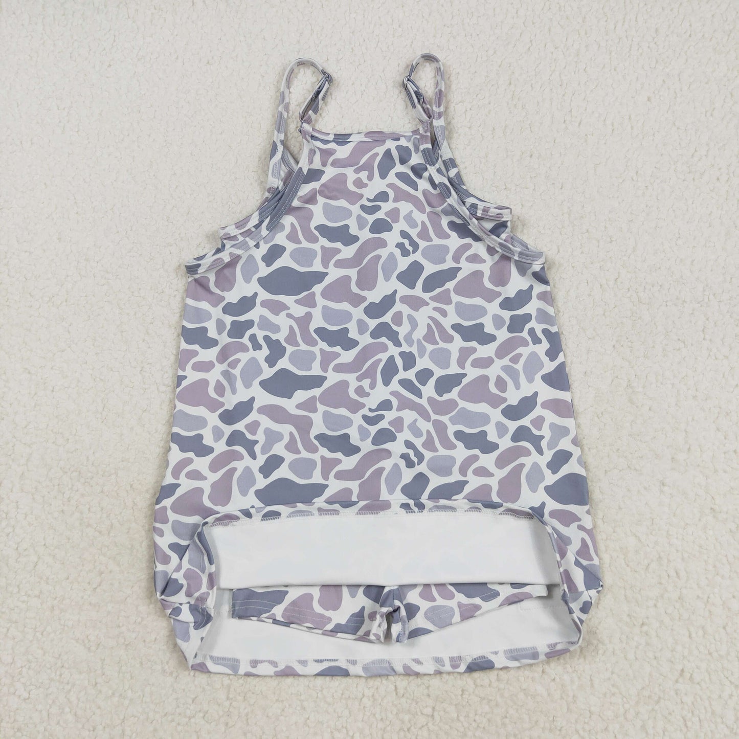 GSD2723 Baby Girls Strap Light Gray Camo Pockets Yoga Dress 8.4