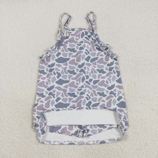 GSD2723 Baby Girls Strap Light Gray Camo Pockets Yoga Dress 8.4