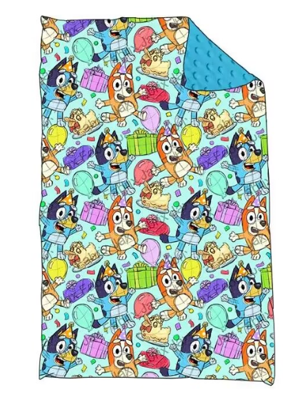 Children's cartoon dog blue blanket