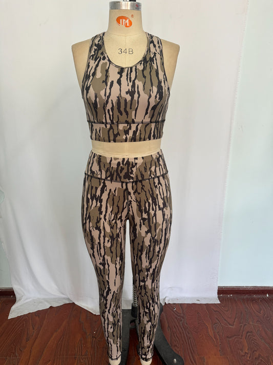 GSPO1461Adult Women Camo Vest Top Pants Yogo Sports Clothes Sets Preorder