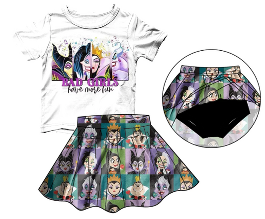 White short-sleeved skirt suit for girls