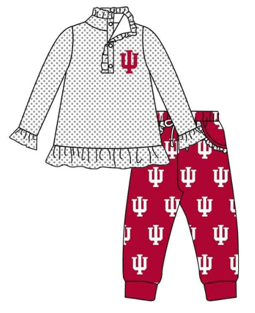 baby girls custom team design long sleeve pants lace outfit