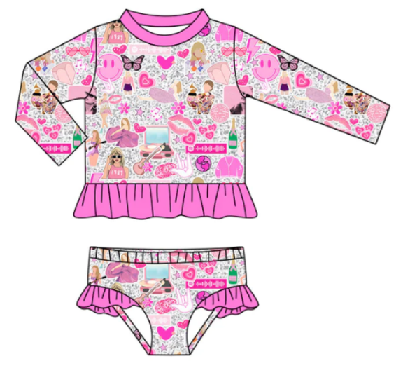 Two-piece bathing suit for girls country music singers