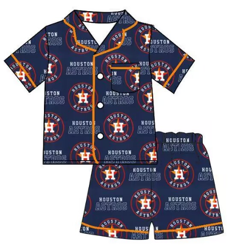 Boys custom Team H Short sleeve shorts pajamas set