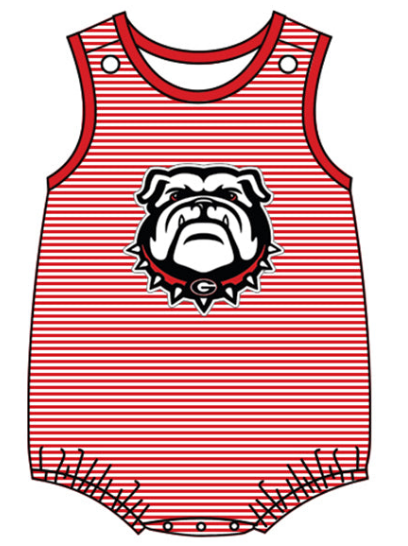 Boys custom team striped red onesie