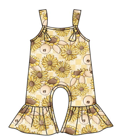 Sunflower camisole jumpsuit for girls