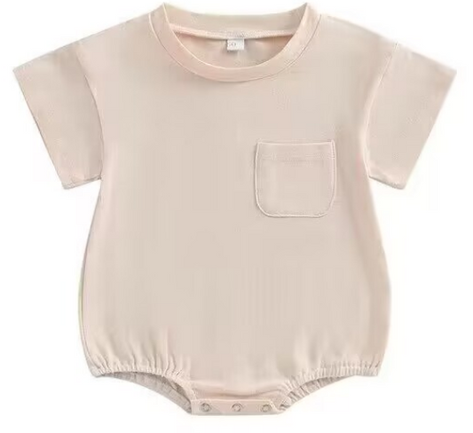 Solid short-sleeved onesie