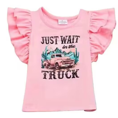 Girls pink large lace short sleeve top