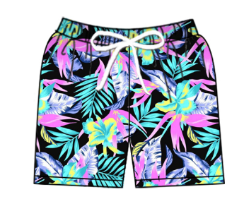 Colorful leaf swimming trunks for boys