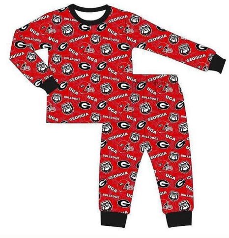 Red long-sleeved pants suit for boys