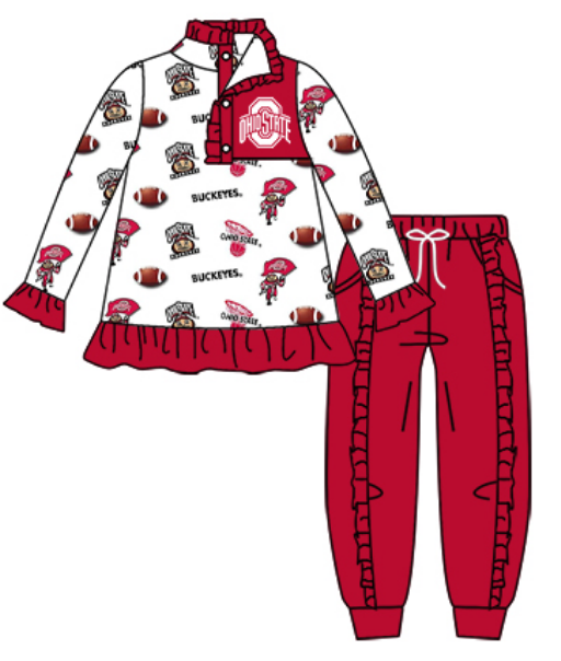 baby girls custom team design long sleeve pants lace outfit