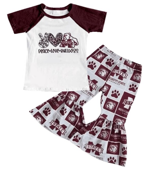 custom team short sleeve pants outfit for baby girls clothes