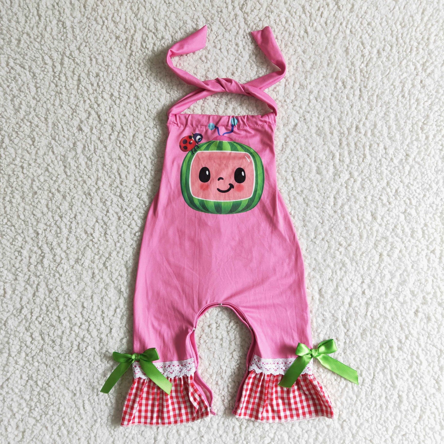 B10-30 Girls' cartoon halter onesie