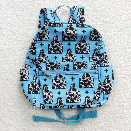 BA0056 Cow Print Backpack Blue