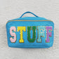 BA0093 letter teal makeup bag