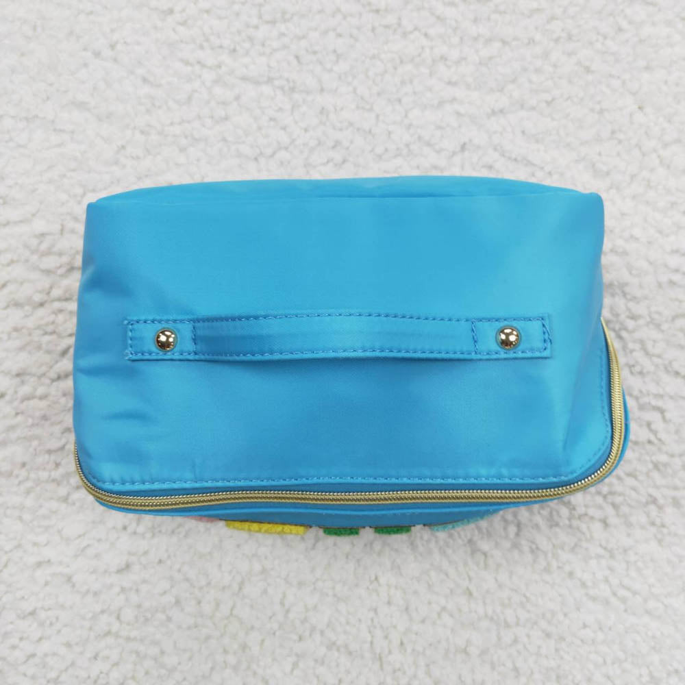 BA0093 letter teal makeup bag