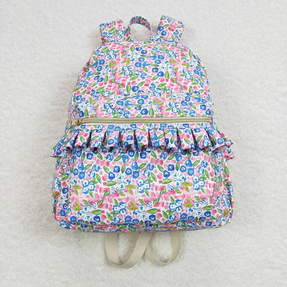 Sibling Baby Girls Floral Print Ruffle Back Bags 5.13
